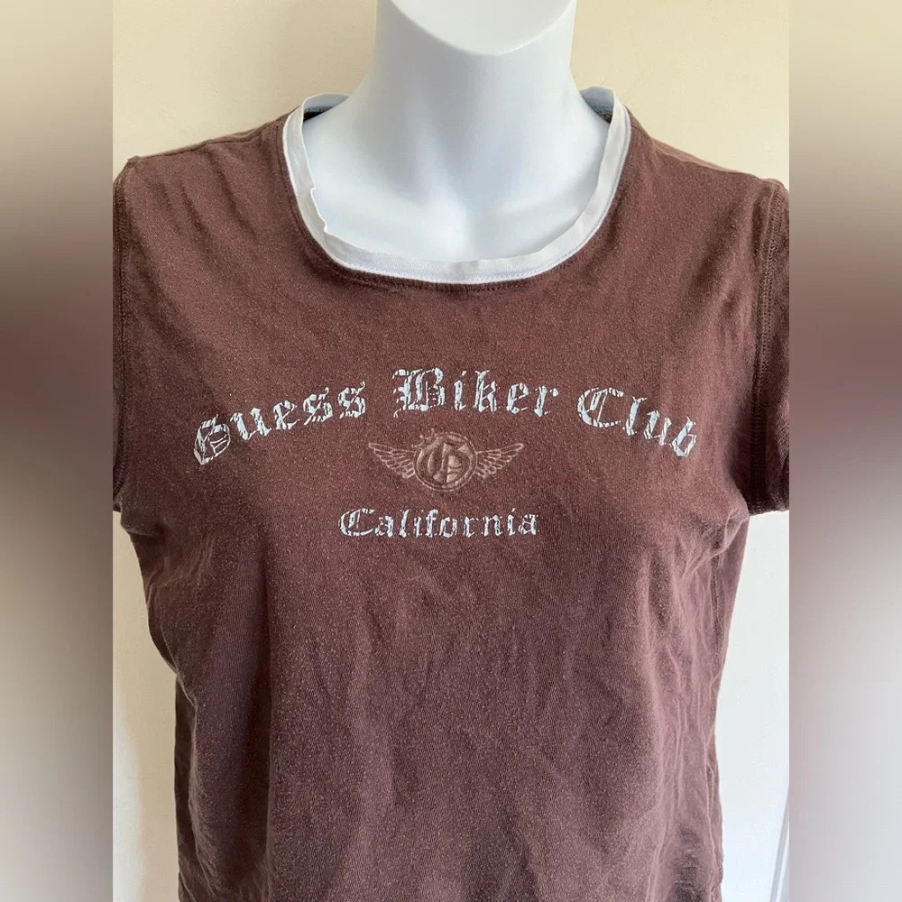 VINTAGE 90's Guess jeans baby tee cropped  shirt - Picture 3 of 8